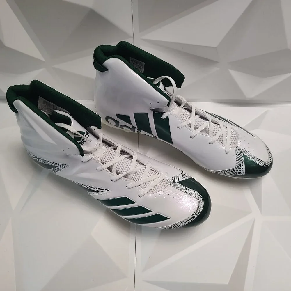 Adidas Mens Football Cleats 17 White Green Shoe Lacrosse Freak X Carbon High - Picture 13 of 15